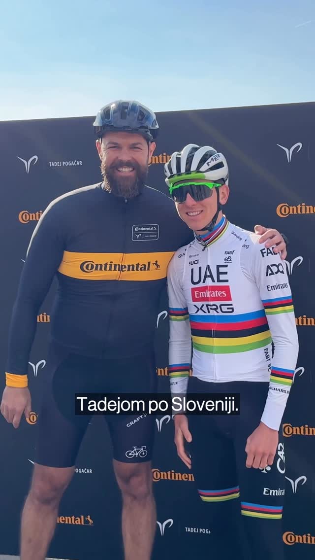 Instagram post by @radovankovac_izazoviavanturu for Continental Reifen. Caption reads: Sa trenutno najboljim biciklistom na svetu....