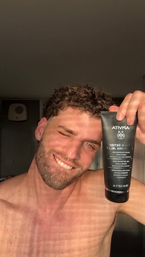 Instagram post by @mike__andreou for APIVITA. Caption reads: #ad #apivita #apivitacyprus #blackdetox [...].