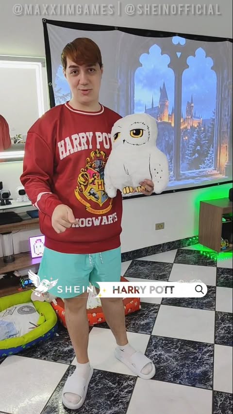 Instagram post by @maxxiimgames for Harry Potter. Caption reads: Especial Shein, MaxxiimGames e Harry Potter ✨ 😍 I....