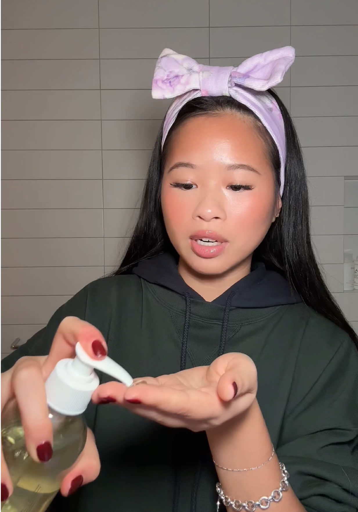 TikTok post by @katiefanggg for Sephora. Caption reads: Nighttime skincare is my favourite with @Youth To....