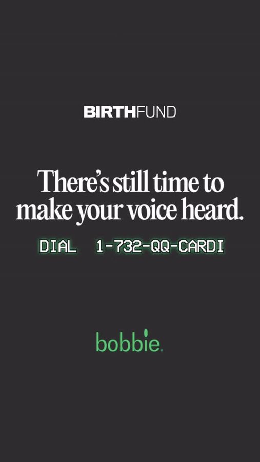 Instagram post by @birthfund for Bobbie. Caption reads: If they refuse to listen to mothers, we’ll make it....