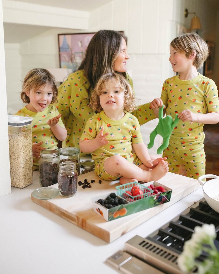 Instagram post by @carochambers for Cherry Bombe. Caption reads: i let the beasts choose a pair of pajamas from the....