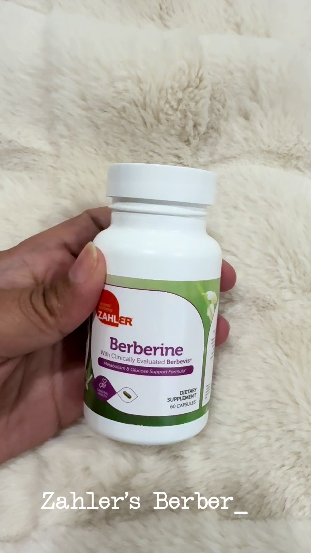 TikTok post by @konika306 for Zahler Nutrition. Caption reads: Berberine has been a total game-changer for my....