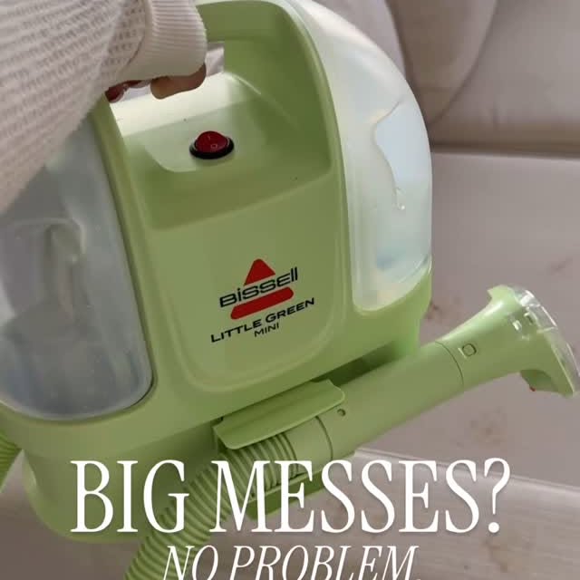 Instagram post by @laurenashleyhansen for Bissell. Caption reads: Big messes? No problem. #ad comment CLEAN for the....