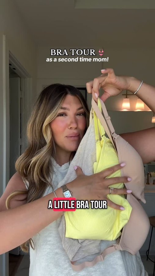 Instagram post by @hannnnahadams for Kindred Bravely. Caption reads: #ad Giving you a little bra tour with some of my....