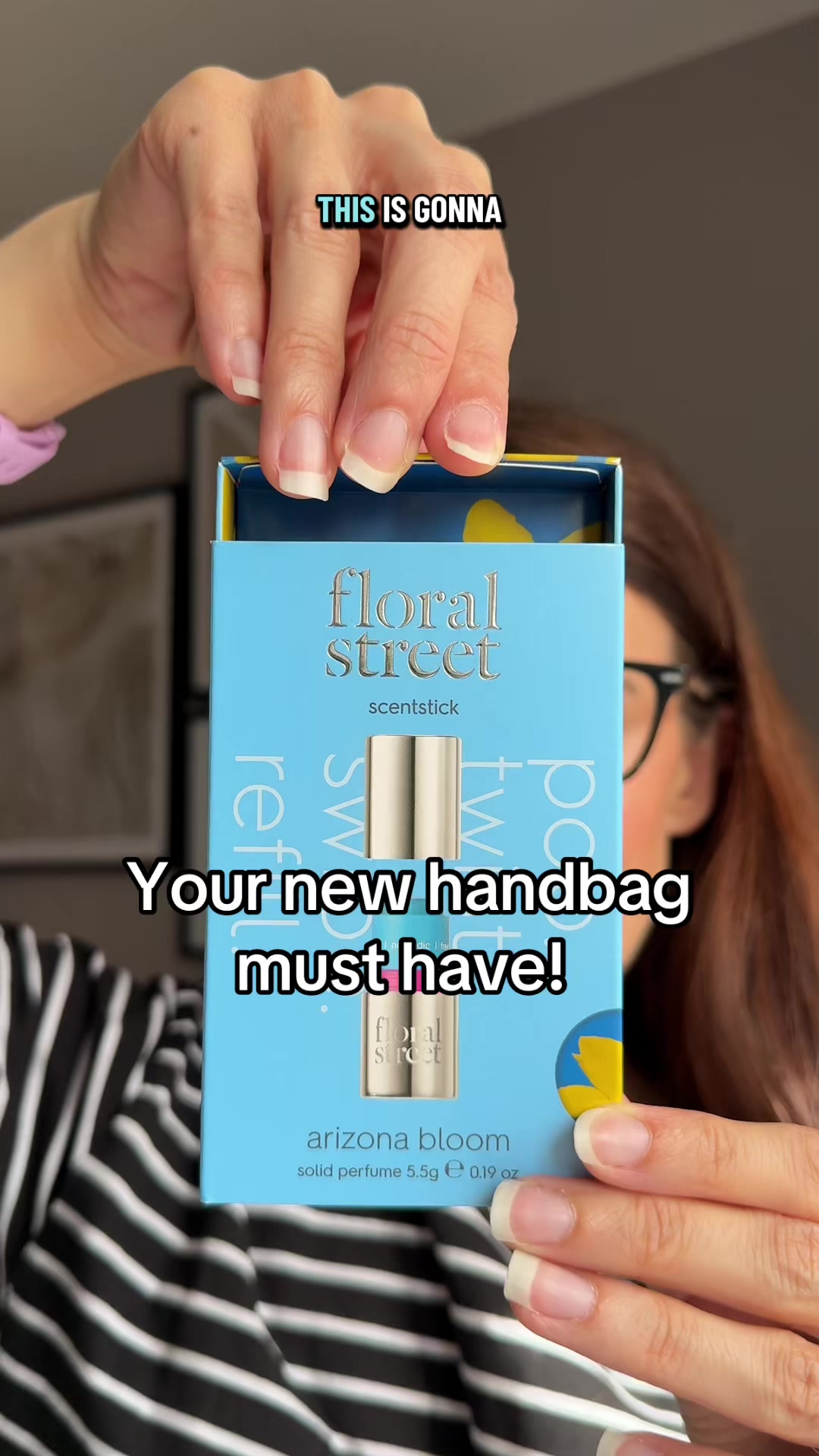 TikTok post by @violet.hollow for Floral Street. Caption reads: [...] and travel friendly scent sticks by....