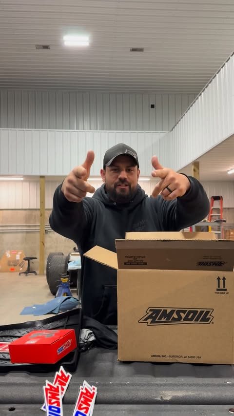 Instagram post by @_greg_a for AMSOIL INC. Caption reads: @amsoilinc NAILED IT! The only question is how....