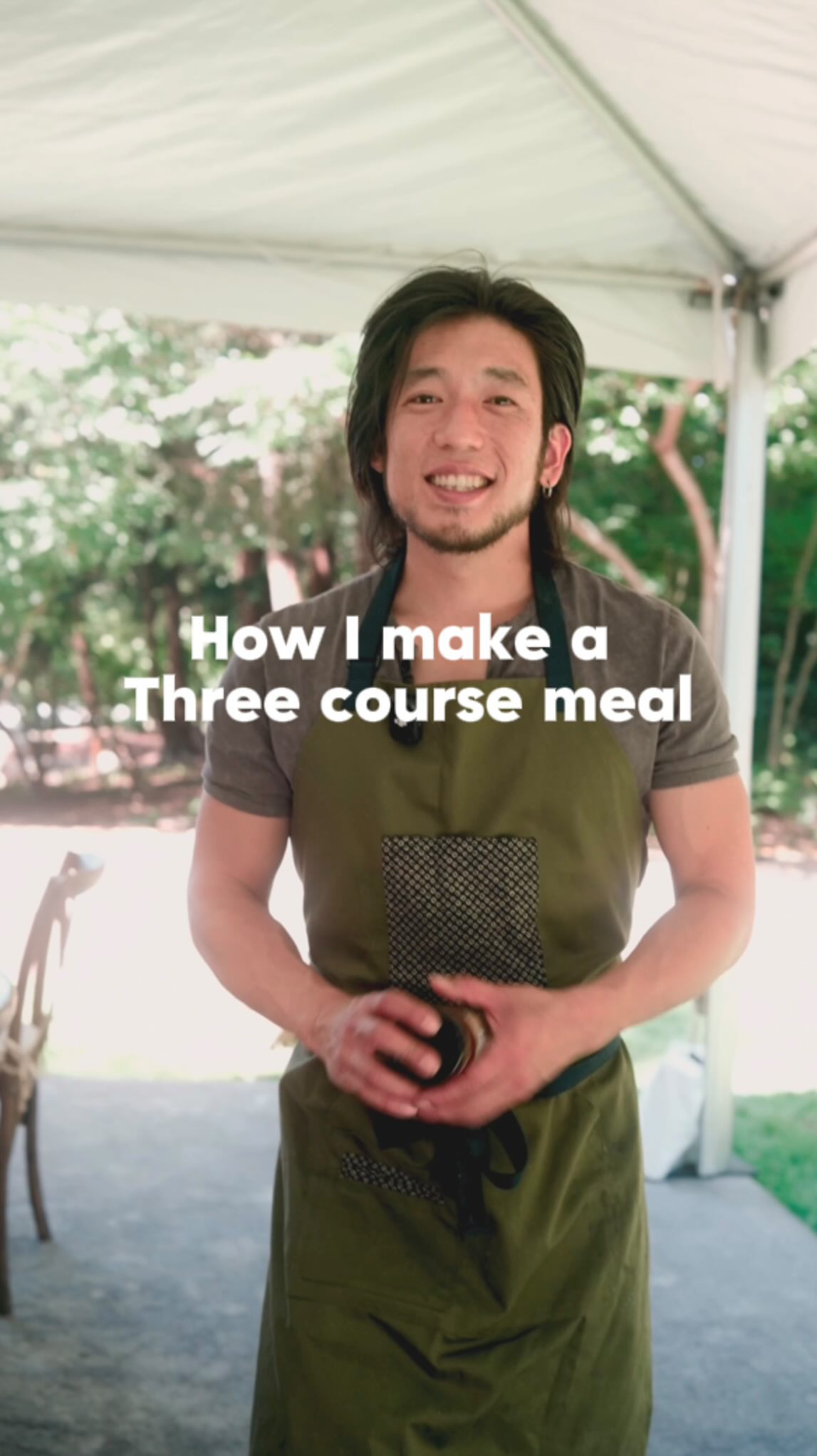 Instagram post by @chefshota for Windows. Caption reads: #MicrosoftPartner Come build a 3 course menu with....