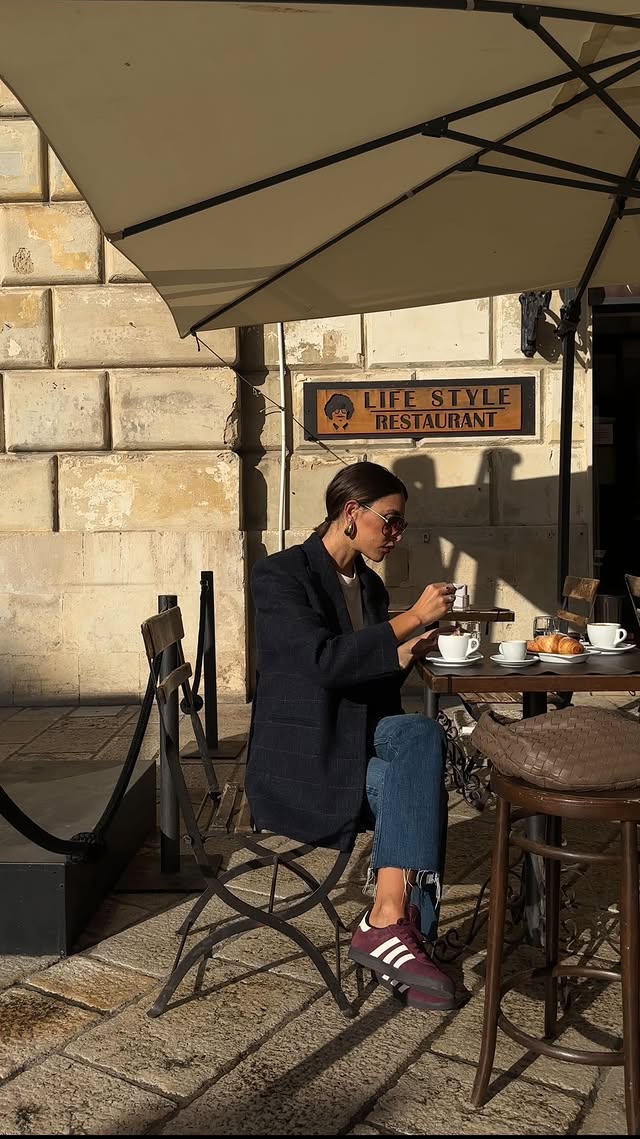 Instagram post by @valentinamelpignano for YOOX. Caption reads: Fall is for cute & cozy outfit 🍒 @yoox....