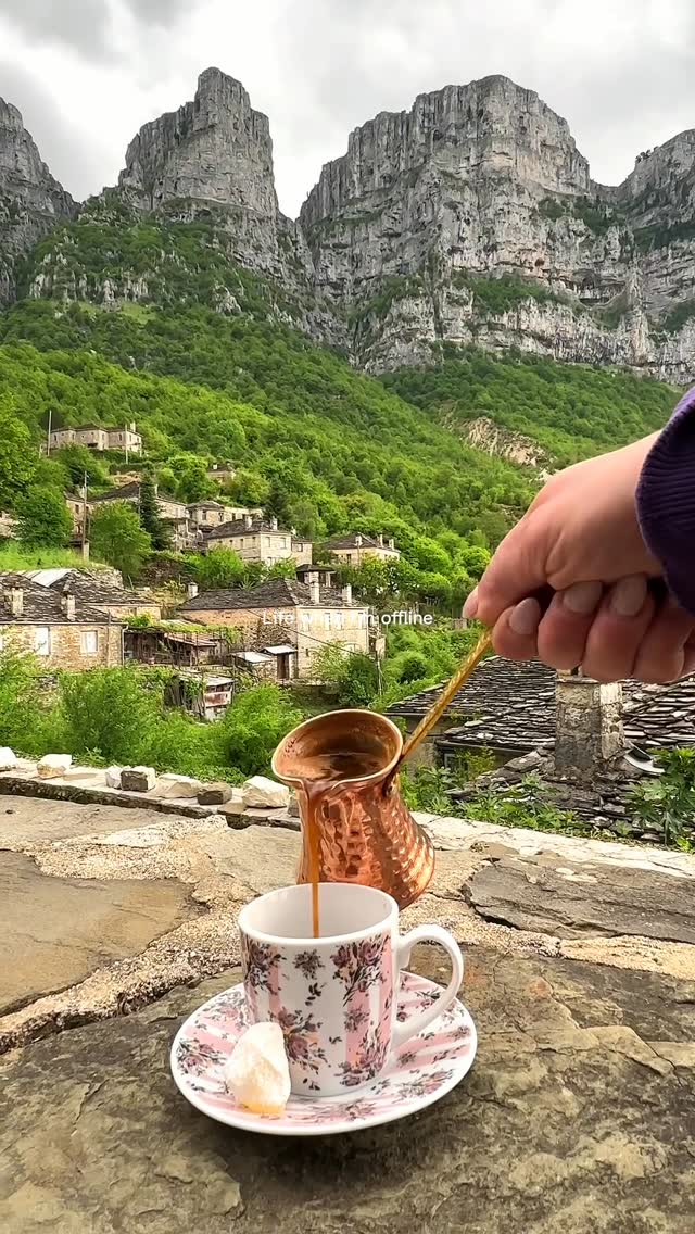 Instagram post by @zagorohoria_greece for Visit Greece. Caption reads: 📍Ζαγοροχώρια – Ένα από τα πιο όμορφα μέρη της....