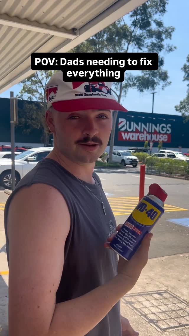 Instagram post by @twoaussiedadss for WD-40. Caption reads: [...] ‘Sephora’ 🧱 #aussie #straya #dads @wd40anz.