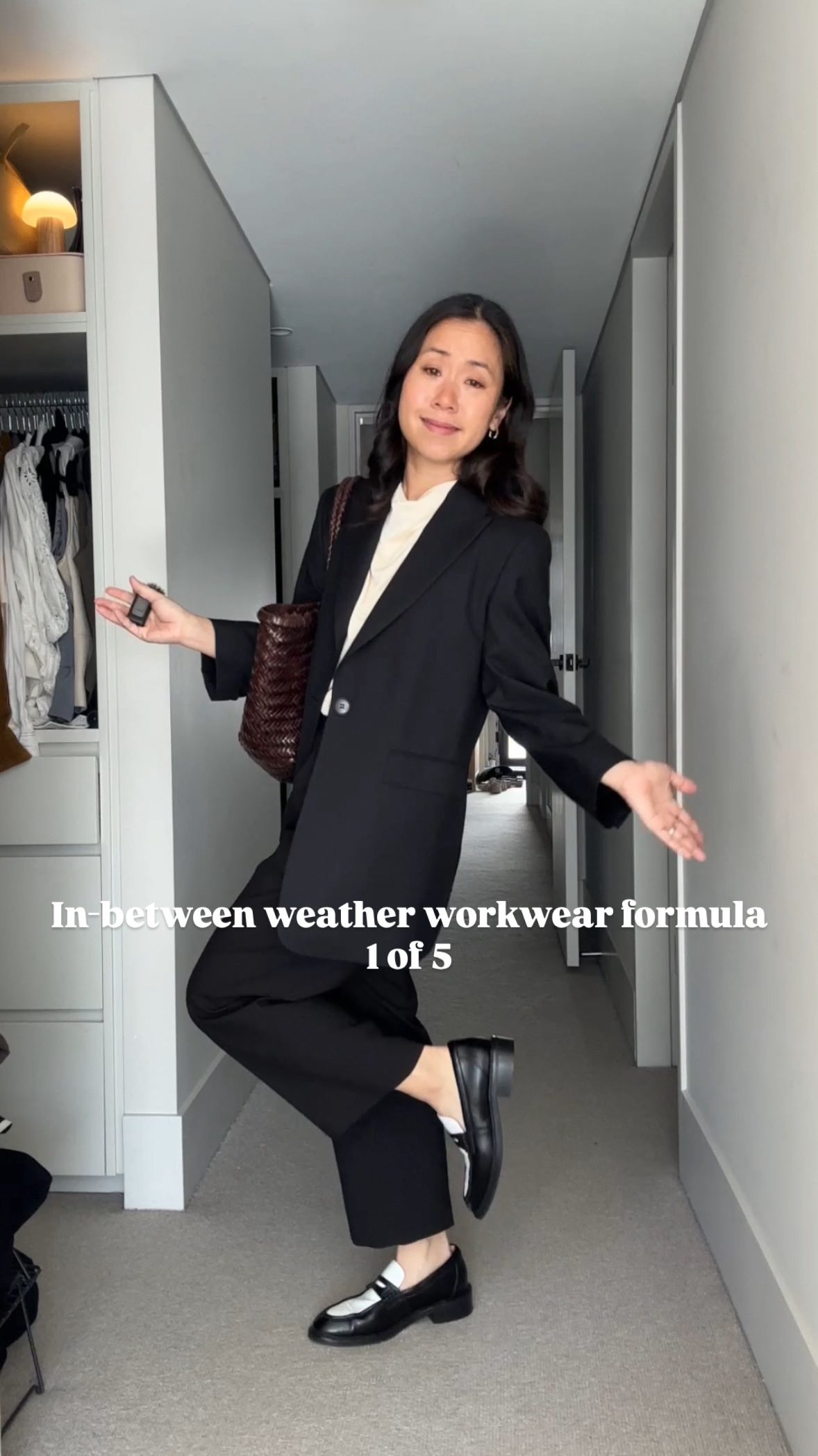 Instagram post by @whatveewore for The Frankie Shop. Caption reads: Is it going to be hot? Or cold? Is it a bird? Is....