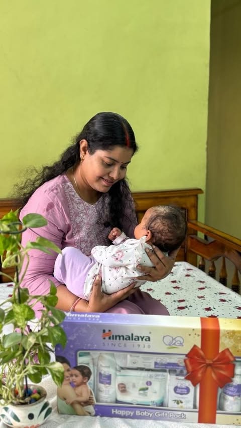 Instagram post by @bloggermomslife for Himalaya Babycare. Caption reads: #ad #paidpartnership Himalaya Baby Gift Pack – A....