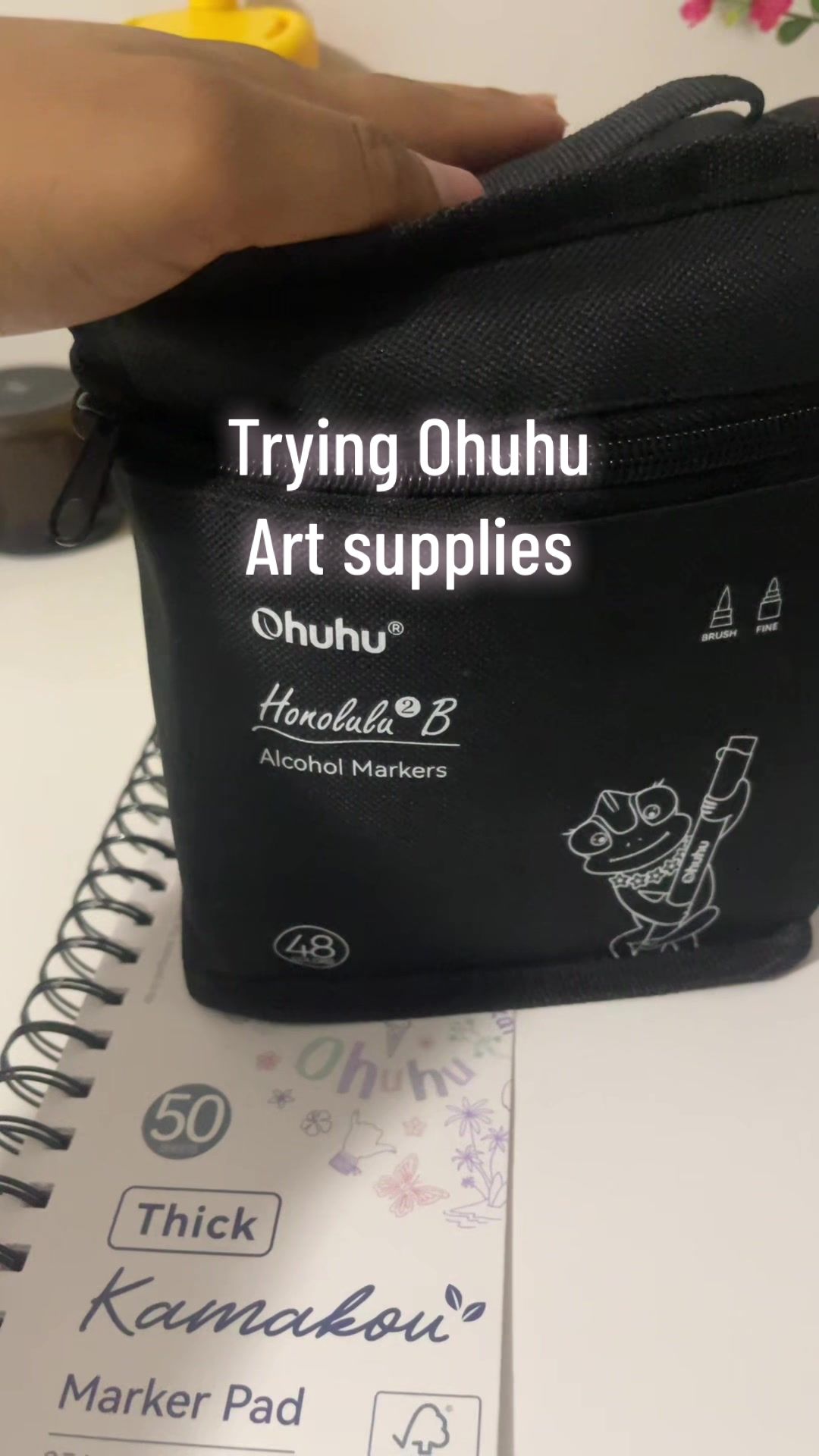 TikTok post by @krikiiiop for Ohuhu. Caption reads: Thank you @Ohuhuart 🩷 Don’t forget to use my code....