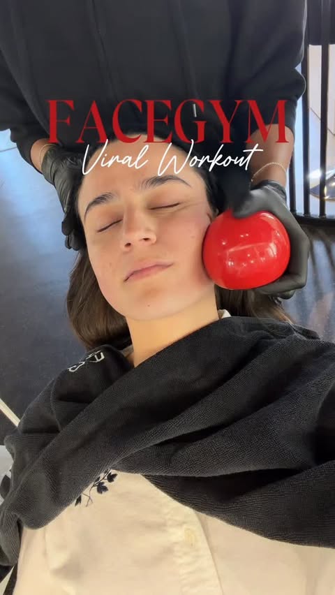 Instagram post by @sofiagshah for FACEGYM. Caption reads: [...] 😮‍💨 Link in story to book your own!....