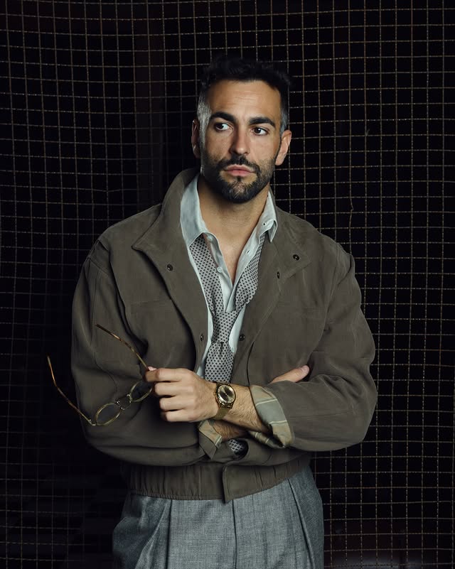 Instagram post by @mengonimarcoofficial for OMEGA. Caption reads: keeps it simple 🫣 #adv @omega #Omega....