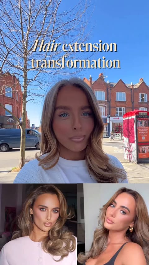 Instagram post by @rebeccahairlondon for Beauty Works Hair Extensions. Caption reads: No better day than new hair extension day! I’m....