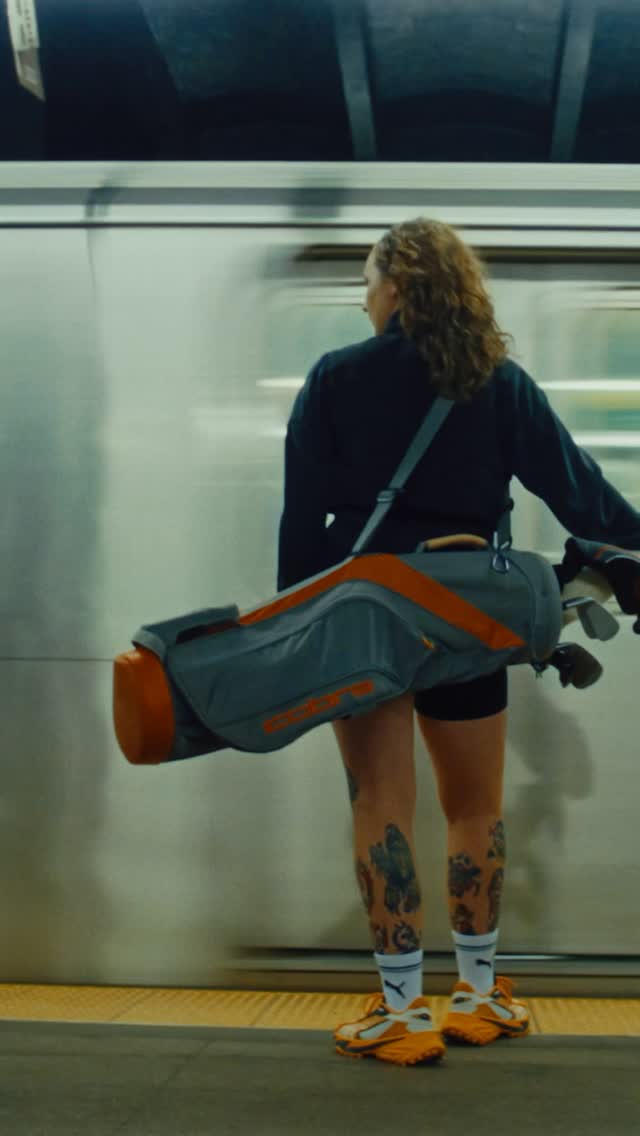 Instagram post by @shank.haney for COBRA Golf. Caption reads: Chasing subways🚊 and tee times ⛳️.