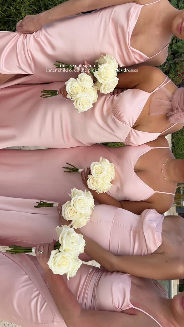 Instagram post by @amberdowty_ for Birdy Grey. Caption reads: [...] to do the pink bridesmaids dresses🎀....