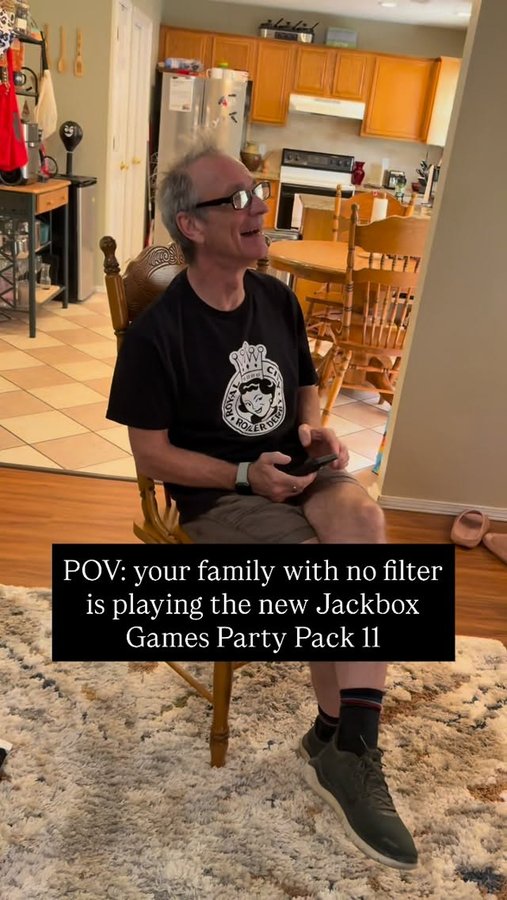 Instagram post by @lovebeav for Jackbox Games. Caption reads: [...] all the brand new games in the....