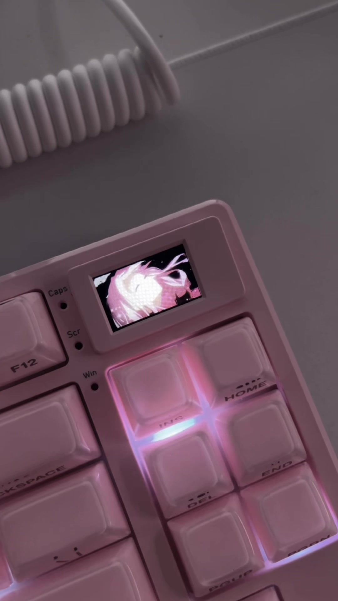 TikTok post by @cygneix for Womier Keyboard. Caption reads: [...] especially since it’s from @Womier Keyboard....