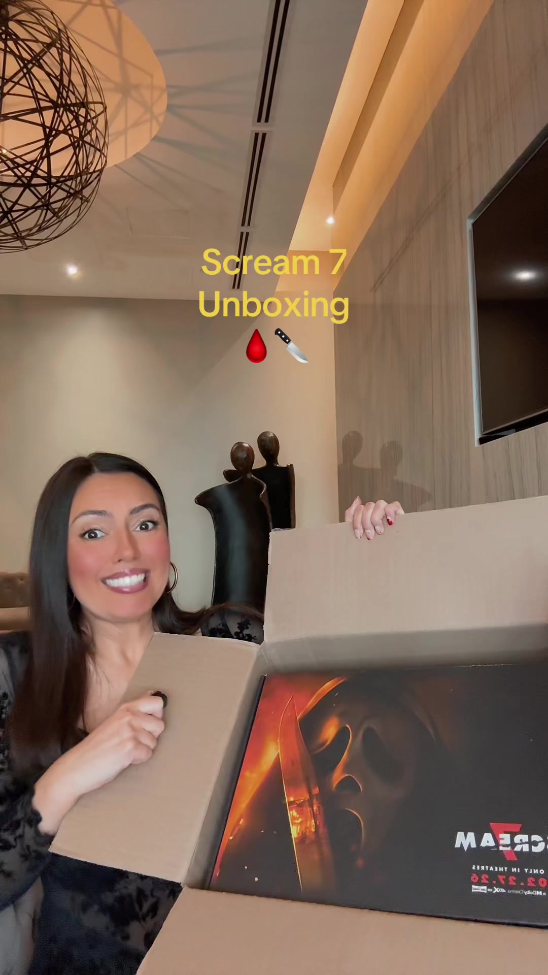 TikTok post by @horrorwithme for Scream Movies. Caption reads: Thank you @Ghostface & @Paramount Pictures !!!!....