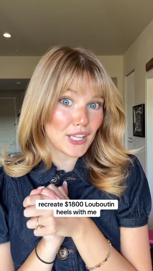 Instagram post by @sarahecoomer for Christian Louboutin. Caption reads: The most iconic winter heels 👠 
#diy #fashion....