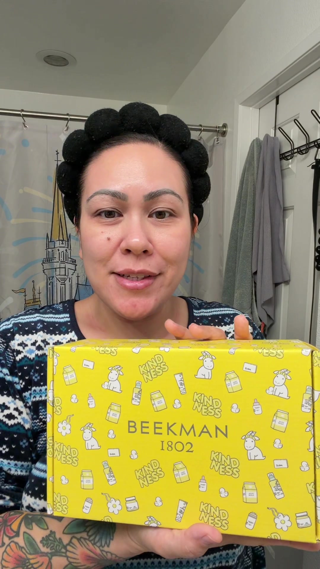 TikTok post by @mama.melbeezee for Beekman 1802. Caption reads: Thank you @Beekman 1802 for this gift! I can’t....