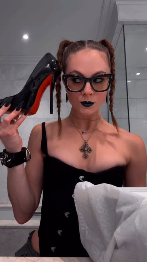 Instagram post by @xx.lil.bunny.xx for Christian Louboutin. Caption reads: 13 year old me is kicking and screaming! 

I’m....