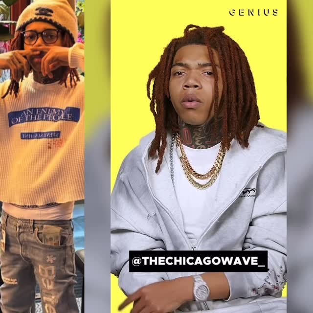 Instagram post by @thechicagowave_ for Genius. Caption reads: [...] speaks on the creation of “My World” on....