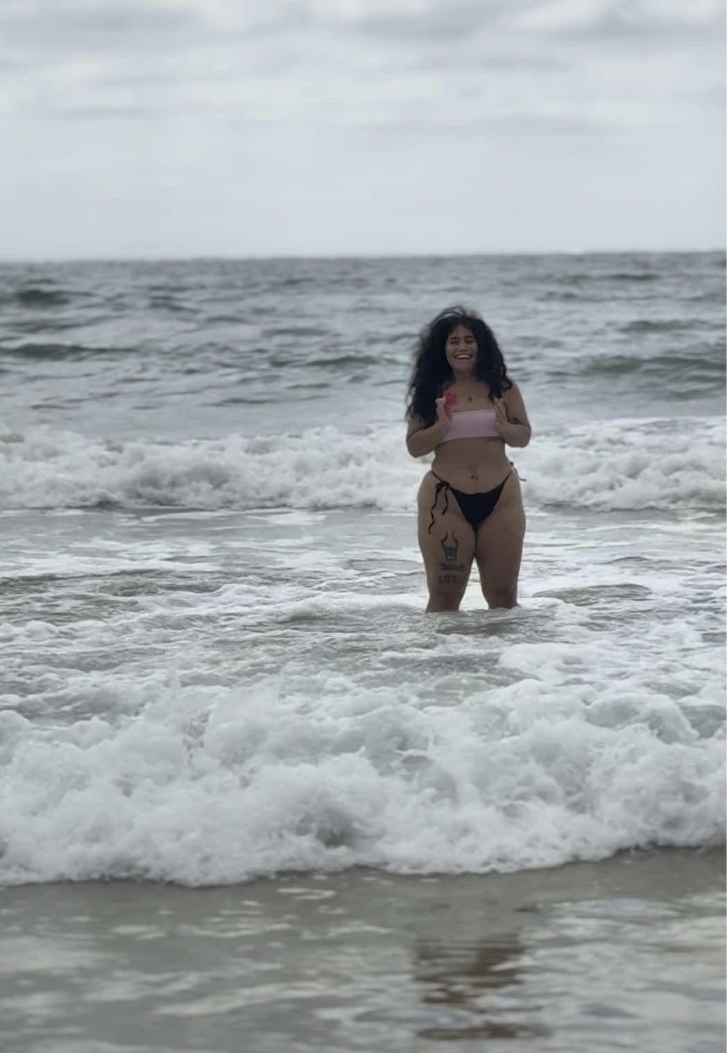 TikTok post by @islandgal_xoxo for Diosa Fit. Caption reads: Beach therapy in my classic bandeau @Diosa Fit....