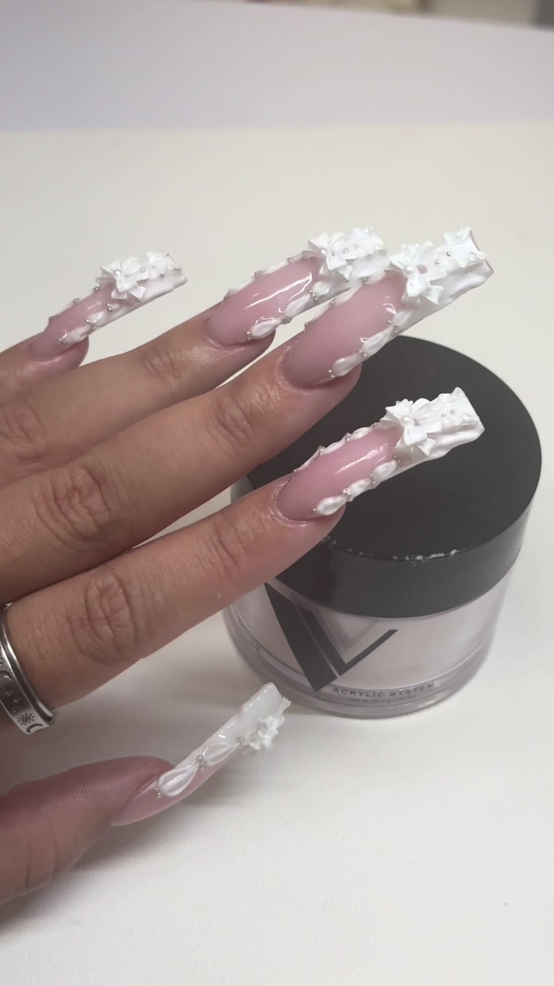 TikTok post by @_princesssimone for VBeautyPure. Caption reads: Dec 8thhhhh ❄️❄️❄️❄️  If your nail tech isn’t....