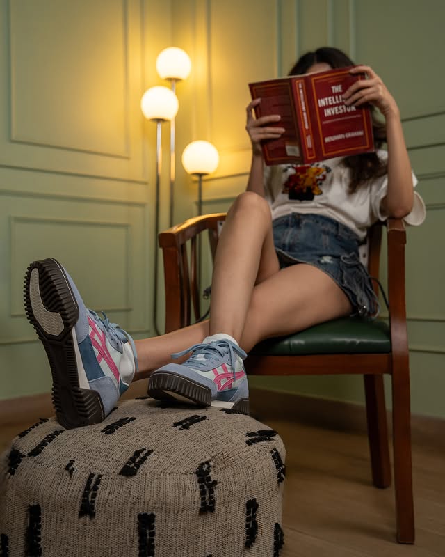 Instagram post by @bhavikasharma53 for Onitsuka Tiger. Caption reads: Taking cues from Onitsuka Tiger’s iconic ’80s....
