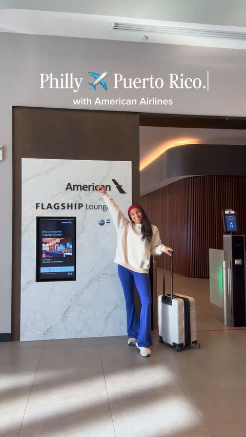 Instagram post by @cass_andthecity for American Airlines. Caption reads: [...] airport lounge and it was so nice! American....