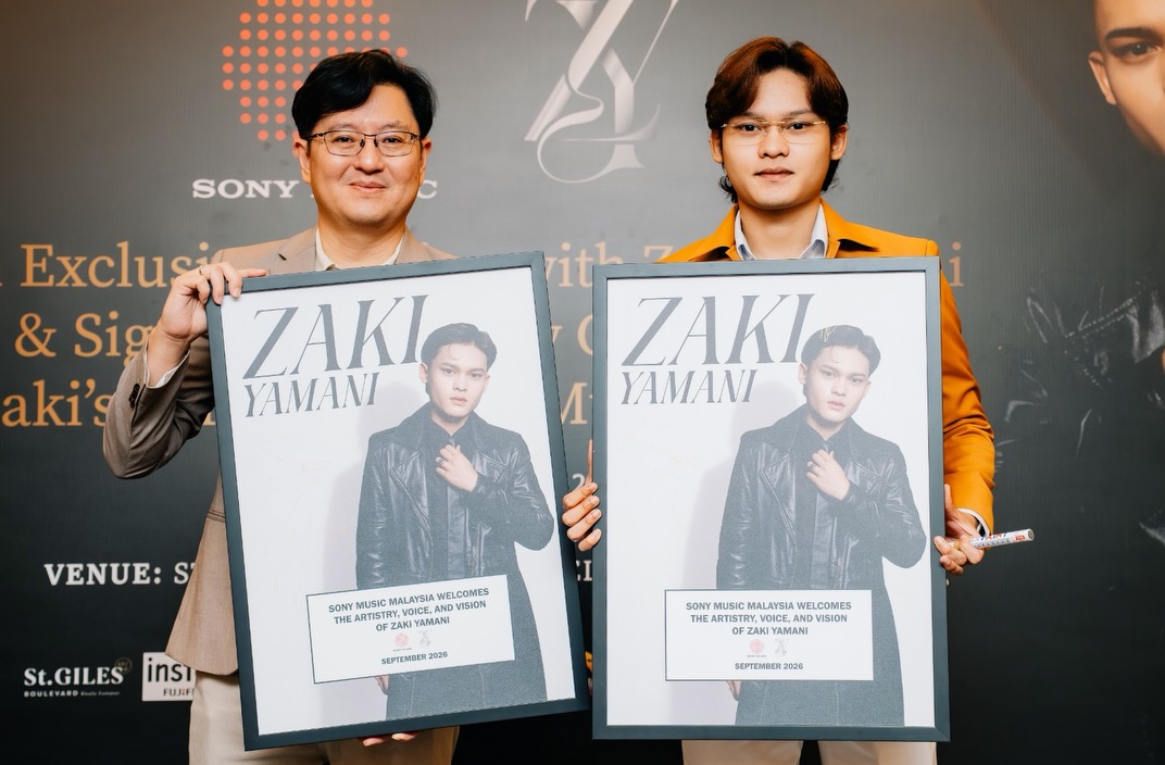 Instagram post by @kennyongchuneng for Sony Music. Caption reads: [...] langkah baharu Zaki Yamani bersama Sony....