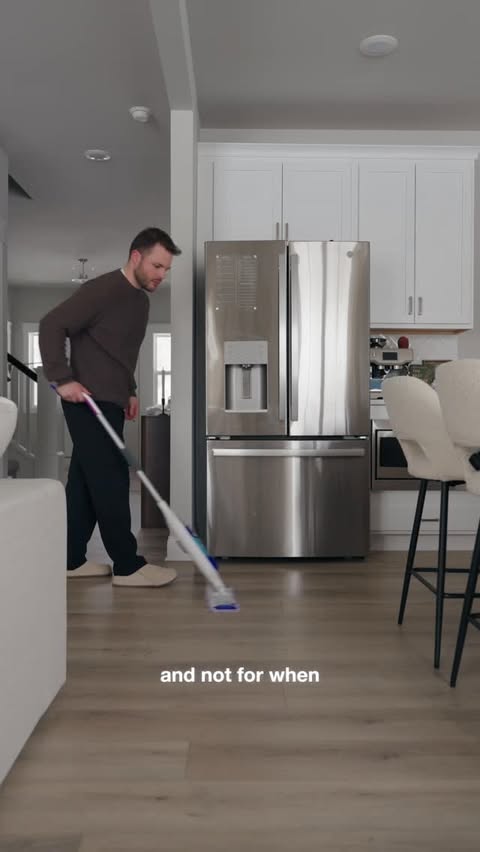 Instagram post by @brandon.lachappelle for Swiffer. Caption reads: #SwifferPartner #Ad Turns out nobody warns you....