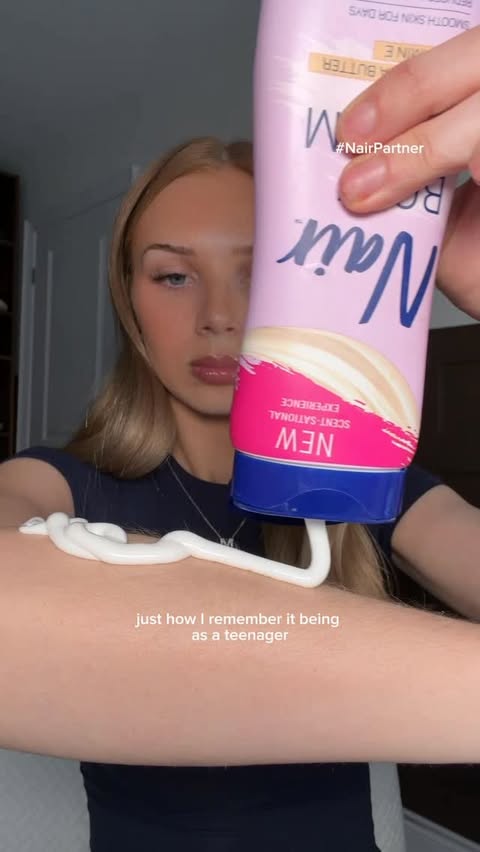 Instagram post by @vanilla__swirlxx for Nair. Caption reads: #NairPartner the @naircare Body Cream Hair [...].