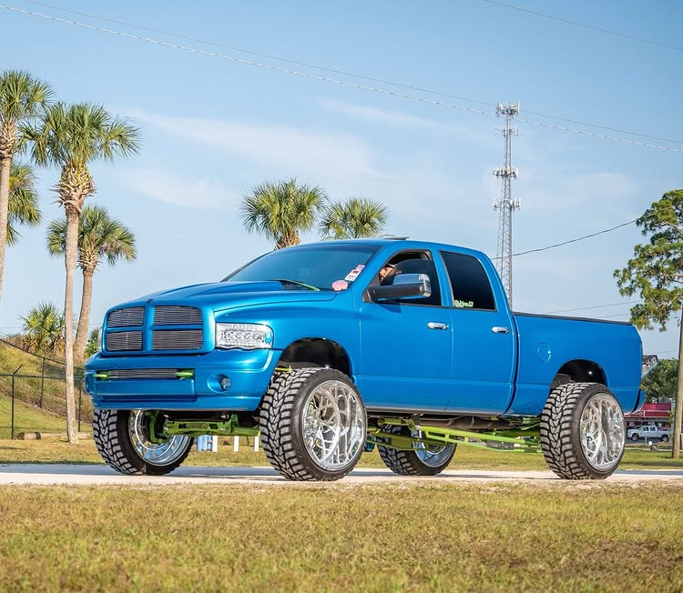 Instagram post by @jrose_5.7 for Hornblasters. Caption reads: [...] @genyhitch @boltlock @hornblasters • #dodge....