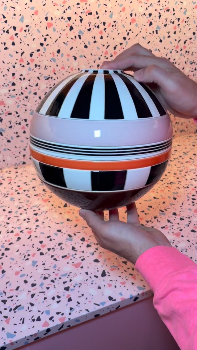 Instagram post by @dominic_mua for Villeroy & Boch. Caption reads: Meet #LaBoule 🩷Just because you’re a grown up....