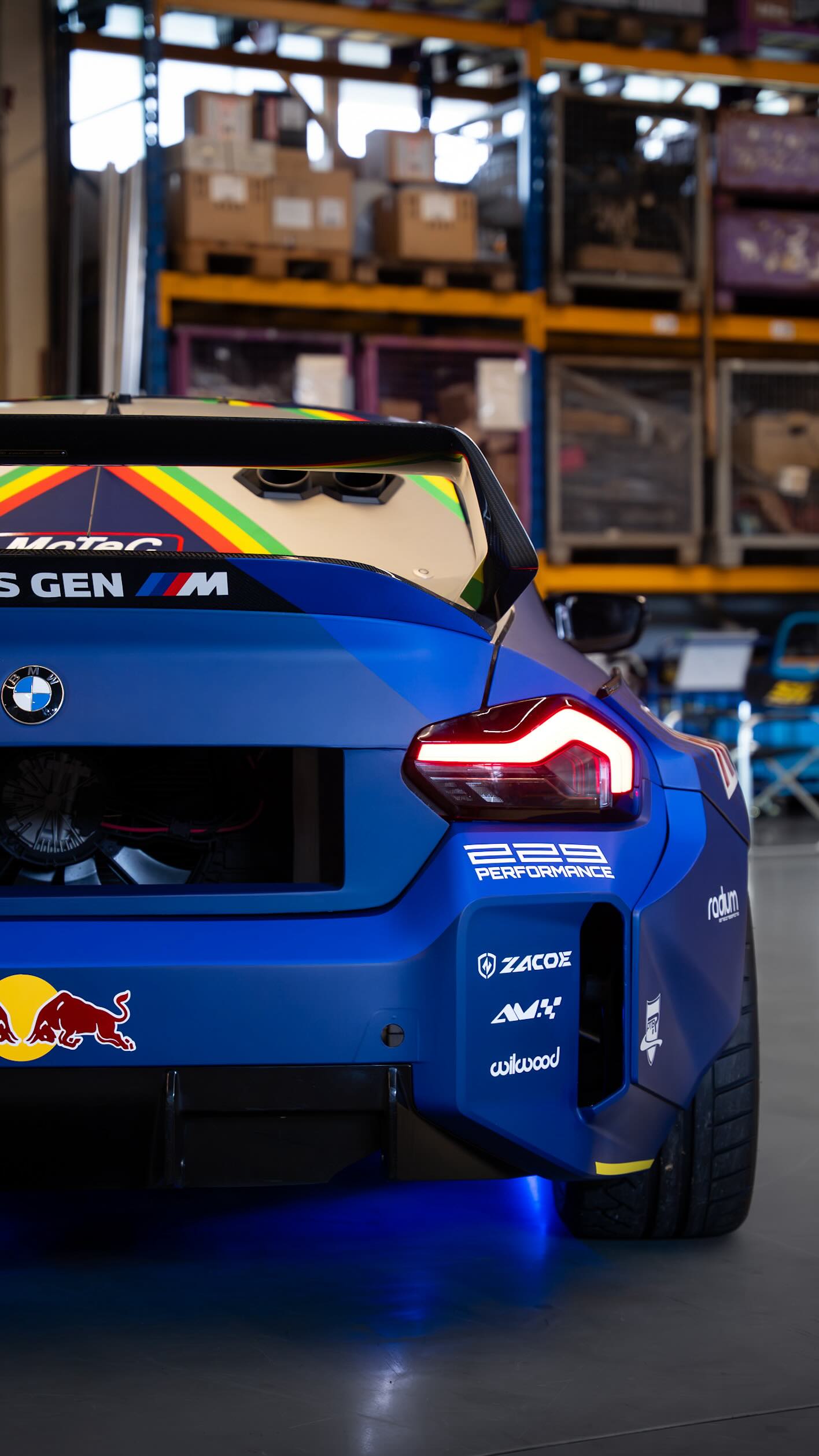 Instagram post by @redbulldriftbrothers for Red Bull. Caption reads: [...] Here it is: The new car from....