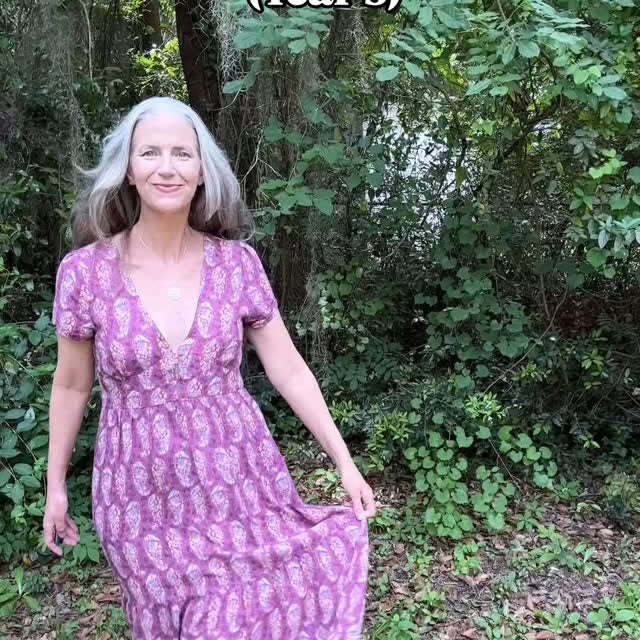Instagram post by @margaretaginggrayfully for Natural Life. Caption reads: [...] I think I’ll wear this dress from Natural....