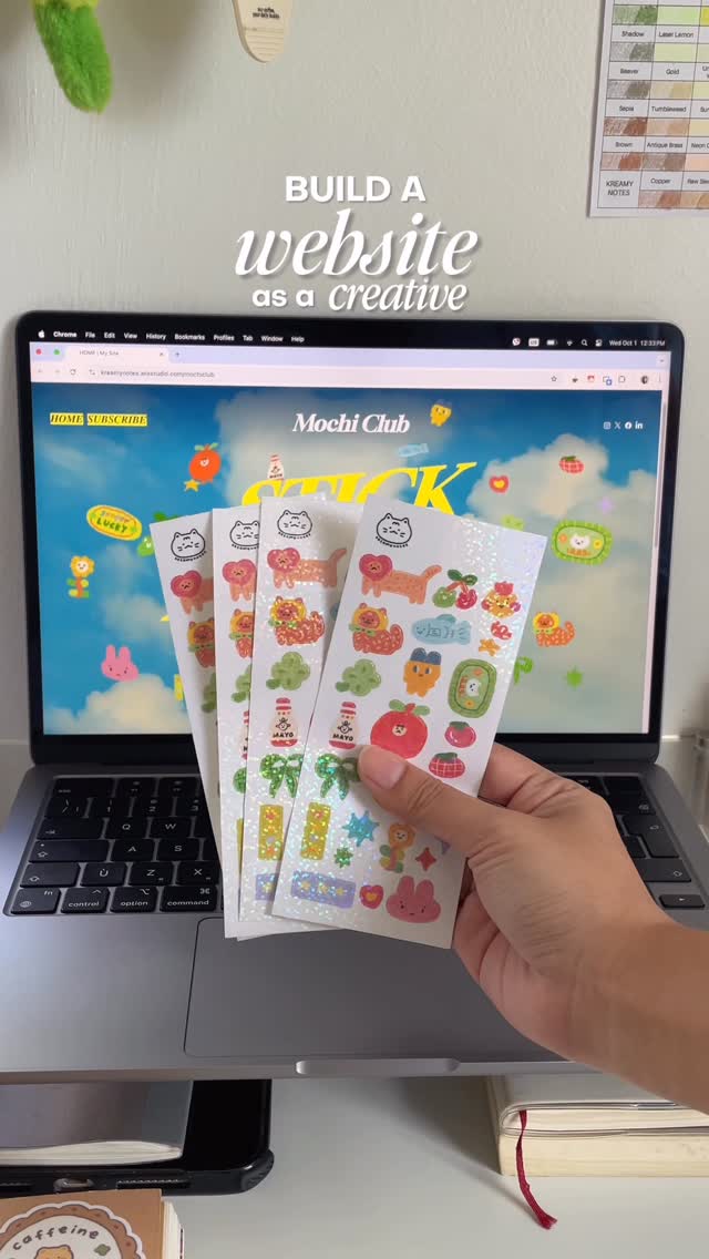 Instagram post by @kreamynotes for Wix Studio. Caption reads: Making a website as a creative doesn’t have to be....