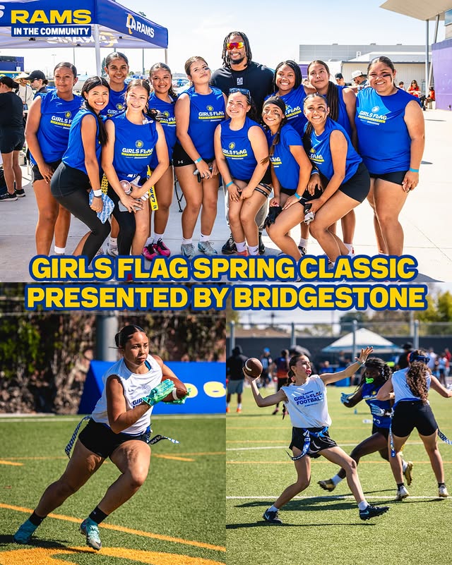 Instagram post by @ramsinthecommunity for Bridgestone. Caption reads: [...] Flag Spring Classic presented by....