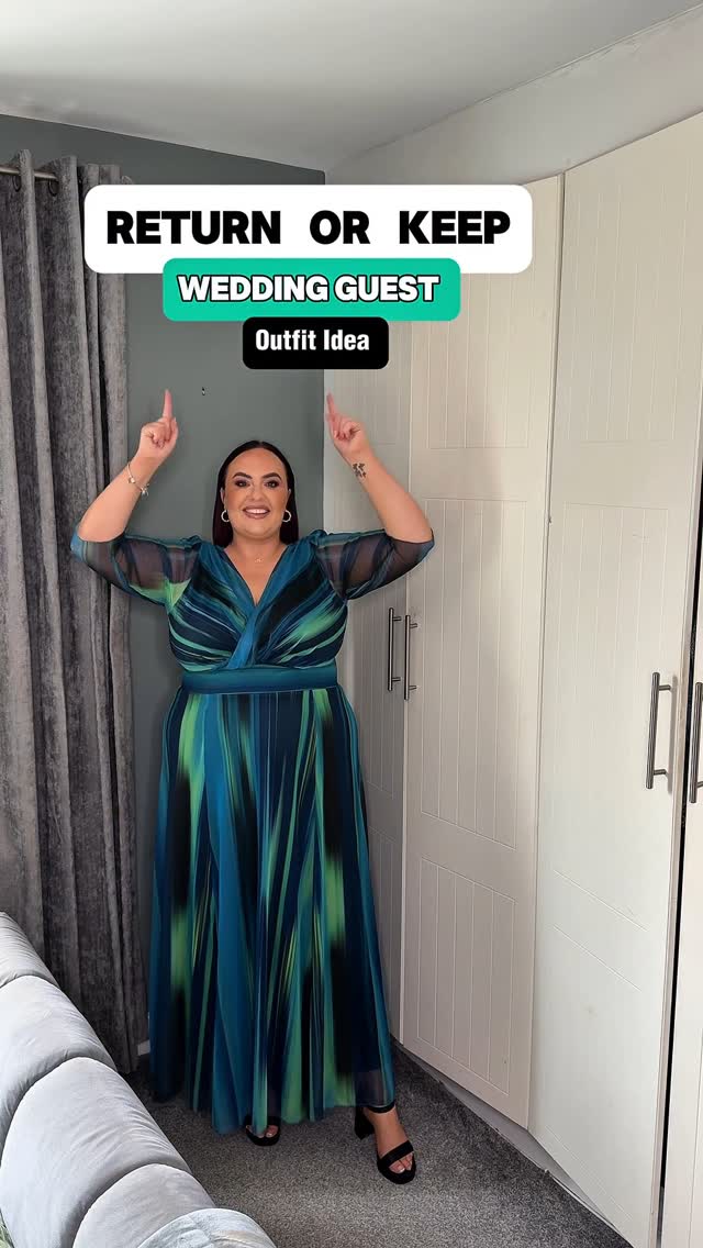 Instagram post by @amymelia_ for Pamela Scott. Caption reads: [...] Wedding Guest Edition 🛍️ Wearing Pamela....