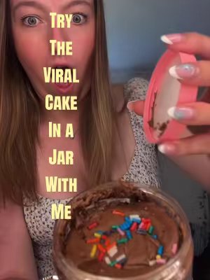 TikTok post by @this.isjasmineslife for Candy's Cupcakes. Caption reads: [...] Cupcakes in a jar! #cakeinajar....