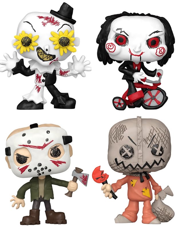 Instagram post by @funkopopsnews for Funko. Caption reads: First look! Art the Clown and new Horror Funko....