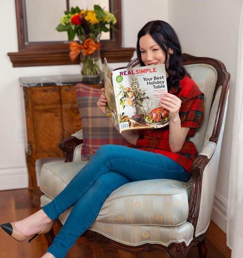 Instagram post by @lisavmorgan for Real Simple. Caption reads: [...] @mosummersphoto #thanksgivingisnear....