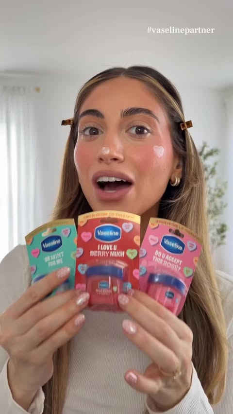 Instagram post by an influencer for Vaseline US. Caption reads: getting valentine’s day ready w/ the....