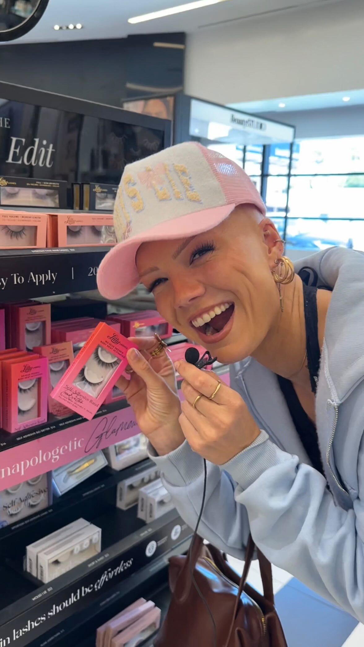 Instagram post by @christie.valdiserri for Lilly Lashes. Caption reads: when I lost my hair I never thought I’d find a....