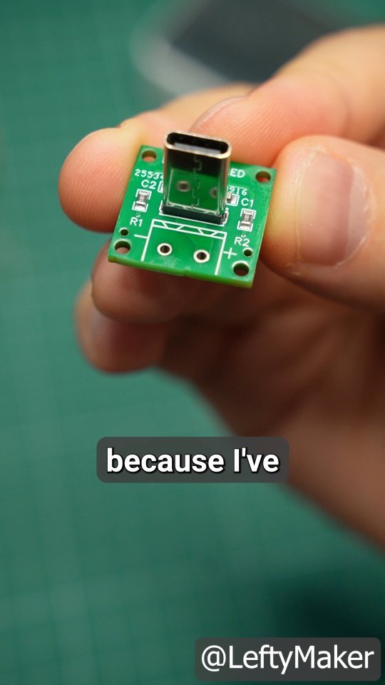 Instagram post by @leftymaker for JLCPCB. Caption reads: This is a custom DIY USB port I designed myself....
